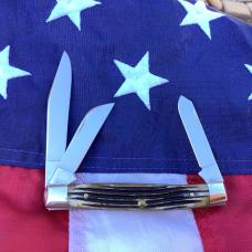 Queen *Dan Burke* 2007 STOCKMAN MDL#26 Pocket Knife w Beautiful Winterbottom Bone Handles