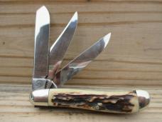 Bulldog Brand Three Blade Stag Dogleg Trapper 