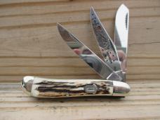 Bulldog Brand Three Blade Stag Dogleg Trapper 