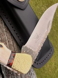 BUCK 110 FINGER GROOVE LEROY REMER CUSTOM SAMBAR STAG KNIFE