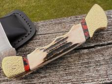 BUCK 110 FINGER GROOVE LEROY REMER CUSTOM SAMBAR STAG KNIFE