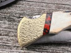 BUCK 110 FINGER GROOVE LEROY REMER CUSTOM SAMBAR STAG KNIFE
