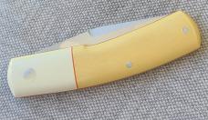 Birdvis Harper...#483...Dob 3/2024...Cpm154....Paper micarta bolsters and scales..red G10..coa/box