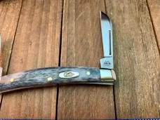Case Small Congress 2 Blade Recent Vault Release Pocket Worn Gray Bone Crandall Jigged 2023