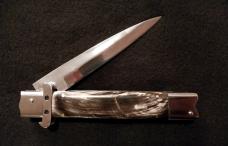 12" Picklock Switchblade with Buffalo horn handles.