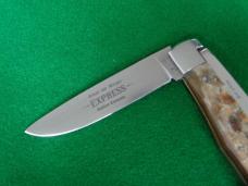 DISCONTINUED Schatt & Morgan Automatic EXPRESS RAMSHORN Drop Point Full Blade Etch