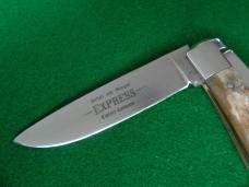 DISCONTINUED Schatt & Morgan Automatic EXPRESS RAMSHORN Drop Point Full Blade Etch