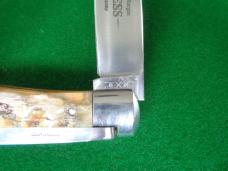 DISCONTINUED Schatt & Morgan Automatic EXPRESS RAMSHORN Drop Point Full Blade Etch