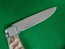 DISCONTINUED Schatt & Morgan Automatic EXPRESS RAMSHORN Drop Point Full Blade Etch