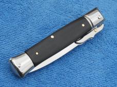 8" Swinguard Leverlock Stiletto body switchblade knife ebonywood Handles