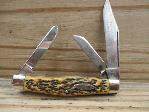 Sta-Sharp Stainless Stock Knife 9508     Made In USA 