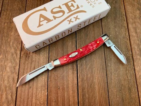 Case Small Congress Recent Vault Release 2 Blade Dark Red Peach Seed Jigged Bone Carbon Steel 2023 Case Small Congress Recent Vault Release 2 Blade Dark Red Peach Seed Jigged Bone Carbon Steel 2023