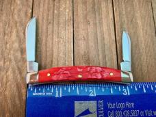 Case Small Congress Recent Vault Release 2 Blade Dark Red Peach Seed Jigged Bone Carbon Steel 2023