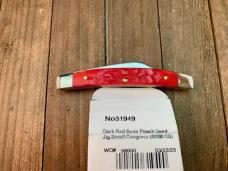 Case Small Congress Recent Vault Release 2 Blade Dark Red Peach Seed Jigged Bone Carbon Steel 2023
