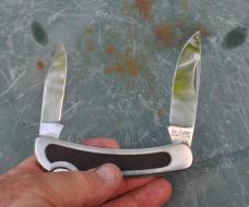 Kershaw  4 1/8" Rancher 2050 2 Blade One locks Stainless Rosewood Insert Mirror Polish Factory Edge 