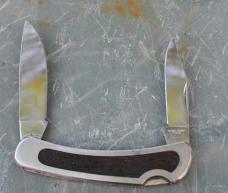 Kershaw  4 1/8" Rancher 2050 2 Blade One locks Stainless Rosewood Insert Mirror Polish Factory Edge 