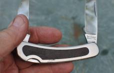 Kershaw  4 1/8" Rancher 2050 2 Blade One locks Stainless Rosewood Insert Mirror Polish Factory Edge 