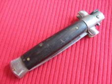 Vintage Italian 1960's Transitional 5 1/4" Red Dot Stiletto Horn Switchblade 
