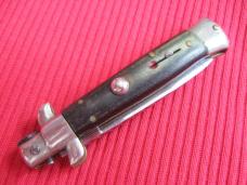 Vintage Italian 1960's Transitional 5 1/4" Red Dot Stiletto Horn Switchblade 