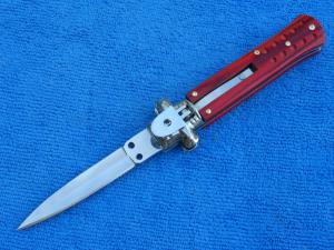 7.5"  Leverlock Stiletto switchblade knife rosewood Handles II