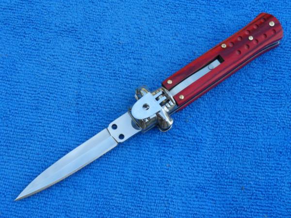 7.5" Leverlock Stiletto switchblade knife rosewood Handles II 7.5" Leverlock Stiletto switchblade knife rosewood Handles II