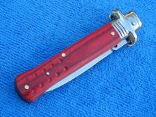 7.5"  Leverlock Stiletto switchblade knife rosewood Handles II