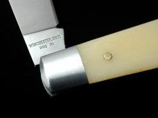 Dollar Knife Co. Natural White Bone with Red Shield Jack Knife from Cooper Cutlery USA NWB-RS