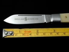 Dollar Knife Co. Natural White Bone with Red Shield Jack Knife from Cooper Cutlery USA NWB-RS