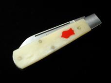 Dollar Knife Co. Natural White Bone with Red Shield Jack Knife from Cooper Cutlery USA NWB-RS