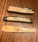 3 SHEFFIELD 1800's WOSTENHOLM I*X.L. CELEBRATED IVORY KNIVES