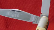 MINT RIGID GERMANY DOGLEG TRAPPER GREAT GENUINE STAG HANDLES CHECK OR MONEY ORDER