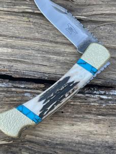 BUCK 110 LEROY REMER CUSTOM SAMBAR STAG KNIFE