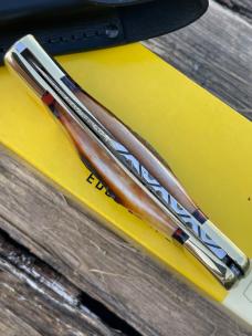BUCK 110 LEROY REMER CUSTOM AMBER STAG KNIFE