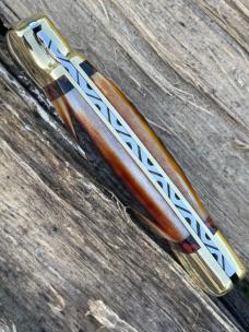 BUCK 110 LEROY REMER CUSTOM AMBER STAG KNIFE