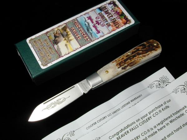 Beaver Falls Cutlery Genuine Stag Jack Knife from Cooper Cutlery USA Made STAG Beaver Falls Cutlery Genuine Stag Jack Knife from Cooper Cutlery USA Made STAG