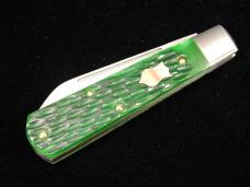 Dollar Knife Co. Green Jigged Bone with Mammoth Shield Jack Knife from Cooper Cutlery USA GJB-MS