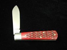 Dollar Knife Co. Red Jigged Bone with Blue Shield Jack Knife from Cooper Cutlery USA RJB-BS