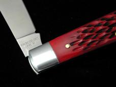Dollar Knife Co. Red Jigged Bone with Blue Shield Jack Knife from Cooper Cutlery USA RJB-BS