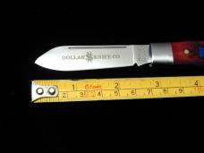 Dollar Knife Co. Red Jigged Bone with Blue Shield Jack Knife from Cooper Cutlery USA RJB-BS