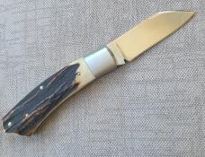 Burt Flanagan Stag Dino...4" closed...Cpm154...all integral...Texas Cartel.....maker's branded pouch
