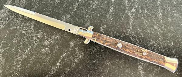 AGA Campolin 2003 Stag Picklock Stiletto 13 Inch Switchblade Knife By Angelo Campolin SR AGA Campolin 2003 Stag Picklock Stiletto 13 Inch Switchblade Knife By Angelo Campolin SR