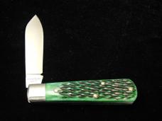 Dollar Knife Co. Green Jigged Bone with Red Shield Jack Knife from Cooper Cutlery USA GJB-RS