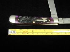 Battle Axe Brand Purple Jigged Bone Trapper Knife from Cooper Cutlery USA 5219PJB