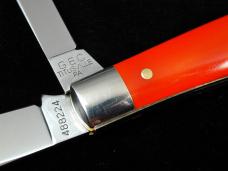 Great Eastern Cutlery GEC Smooth Tomato Acrylic Slim Dog Jack Knife 1095 Carbon Steel 488224