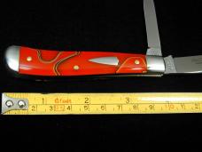 Great Eastern Cutlery GEC Smooth Tomato Acrylic Slim Dog Jack Knife 1095 Carbon Steel 488224