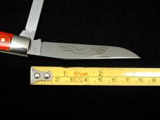 Great Eastern Cutlery GEC Smooth Tomato Acrylic Slim Dog Jack Knife 1095 Carbon Steel 488224