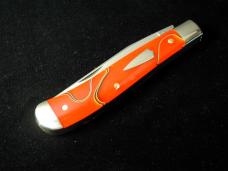 Great Eastern Cutlery GEC Smooth Tomato Acrylic Slim Dog Jack Knife 1095 Carbon Steel 488224