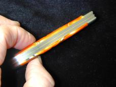 Great Eastern Cutlery GEC Smooth Tomato Acrylic Slim Dog Jack Knife 1095 Carbon Steel 488224
