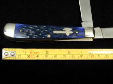 Battle Axe Brand Blue Jigged Bone Trapper Knife from Cooper Cutlery USA 5219BJB