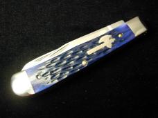 Battle Axe Brand Blue Jigged Bone Trapper Knife from Cooper Cutlery USA 5219BJB
